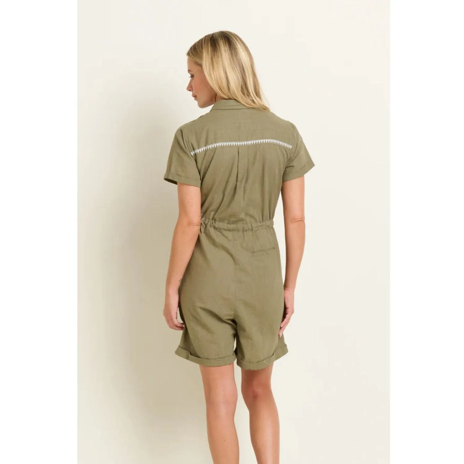 Brakeburn 12 Khaki Green Kodi Playsuit