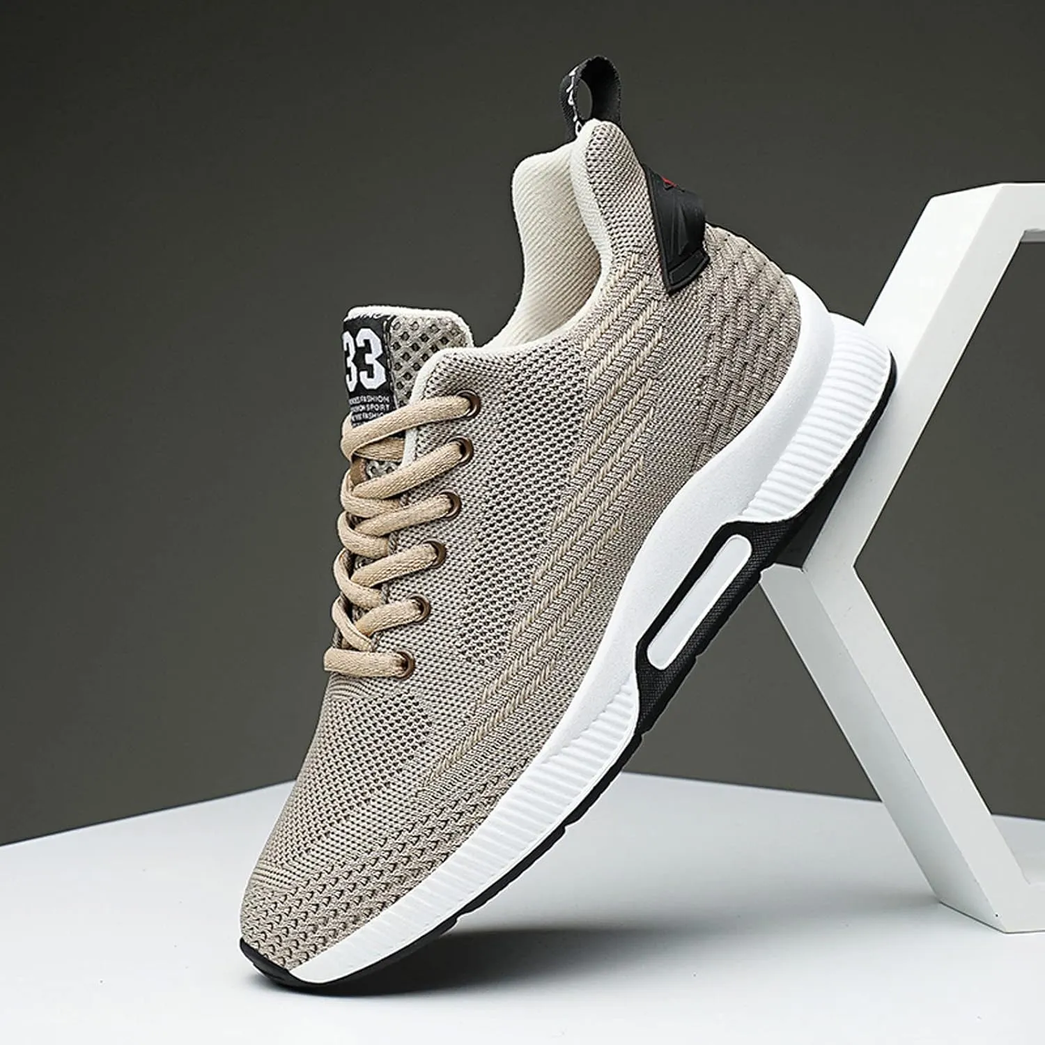 Men's Elevator Sneakers 2.36 Inch Invisible Height Increasing Lace up Fashion Sneakers