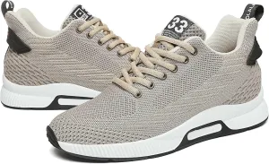 Men's Elevator Sneakers 2.36 Inch Invisible Height Increasing Lace up Fashion Sneakers