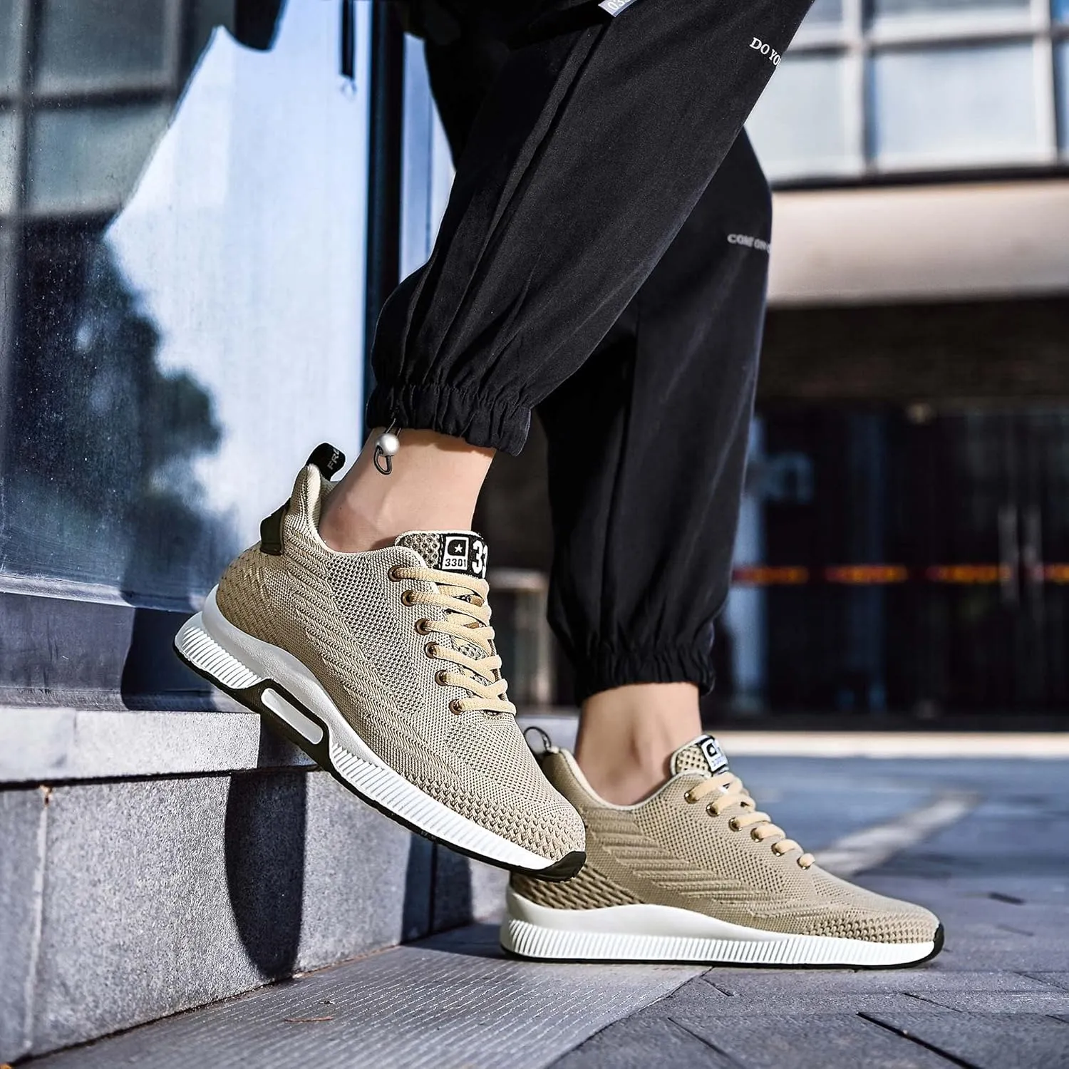 Men's Elevator Sneakers 2.36 Inch Invisible Height Increasing Lace up Fashion Sneakers