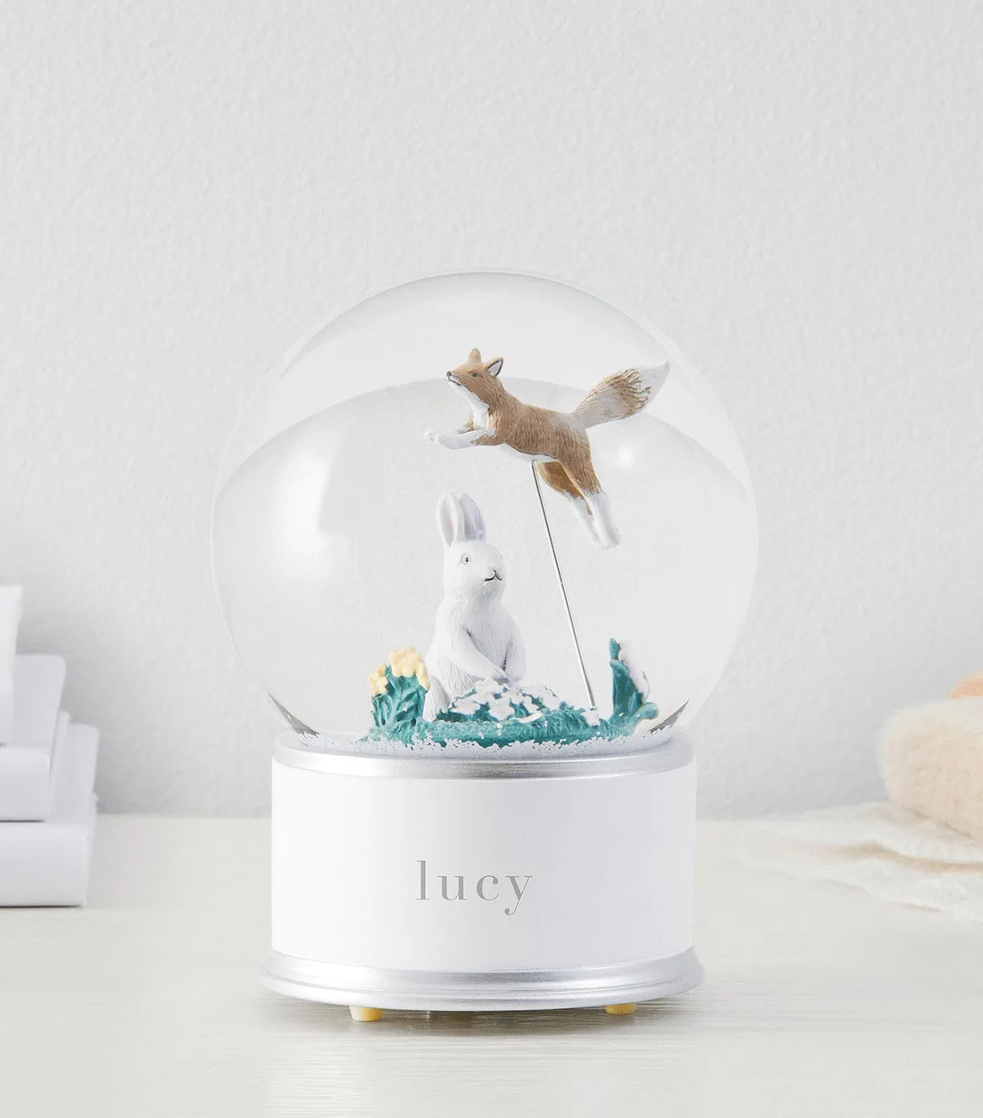 Ramona Bunny Musical Light-Up Snow Globe