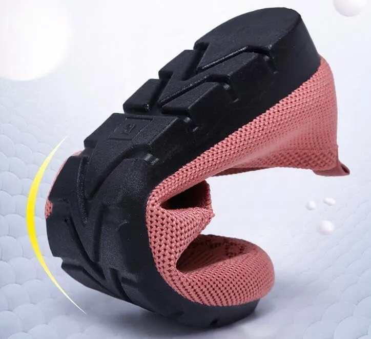 Women's Trendy Solid Color Mesh Breathable Loafers Shoes, Flat Slip On Comfortable Flying Woven Shoes, Casual Versatile Wear Resistance Walking Shoes Mama Shoes